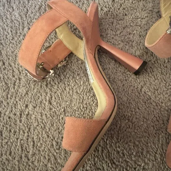 Jimmy Choo Suede Heels with Rhinestone Buckle - Picture 8 of 11